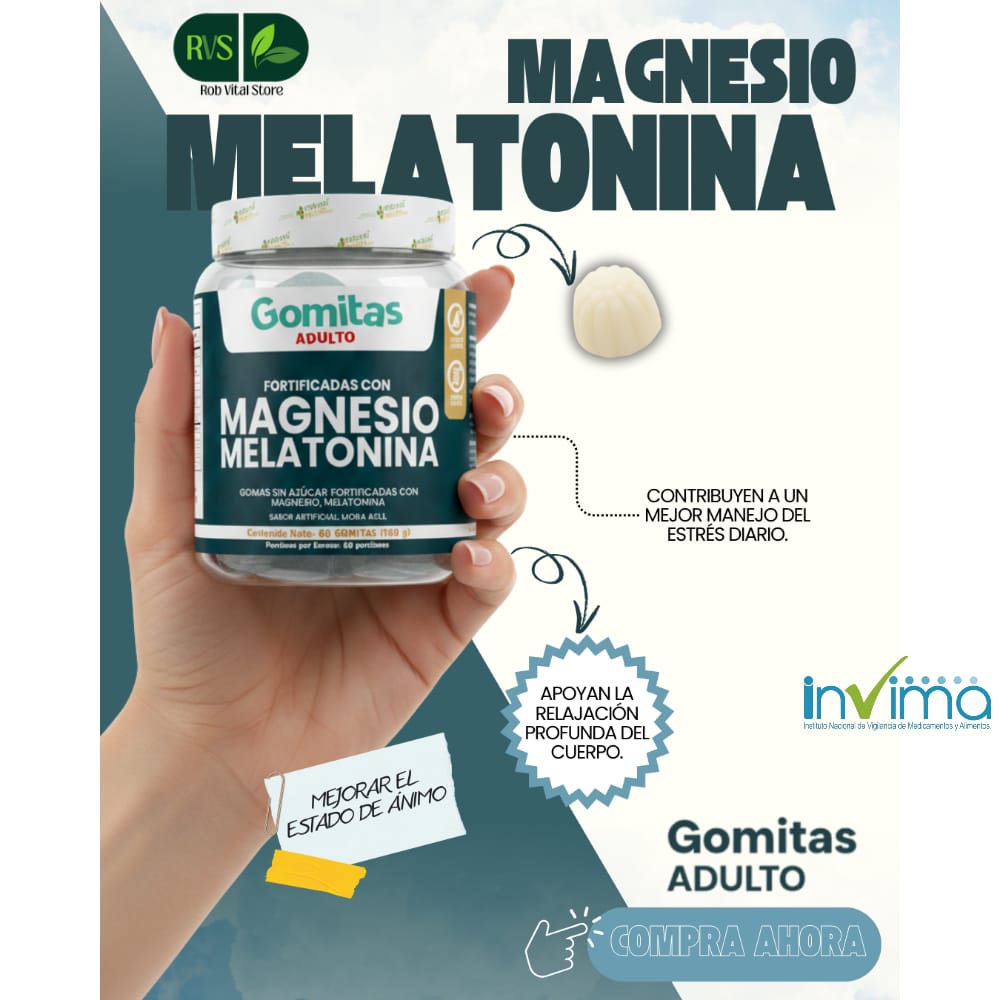 Gomitas Magnesio y Melatonina x 60 Gomitas