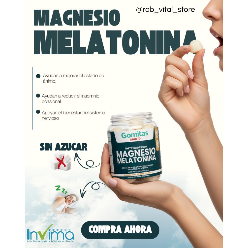 Gomitas Magnesio y Melatonina x 60 Gomitas