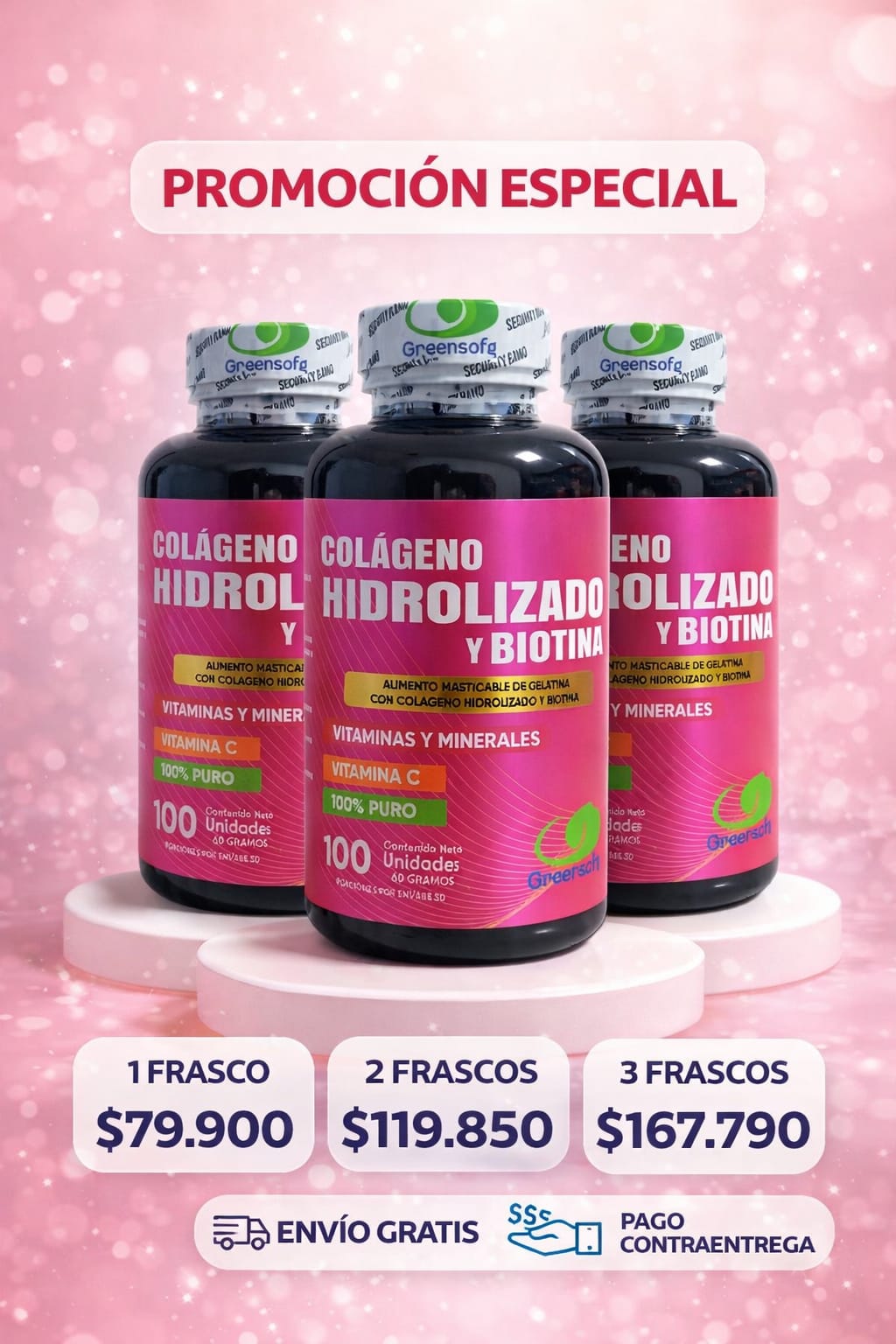 Colageno Hidrolizado y Biotina x 100 Cap Softgel