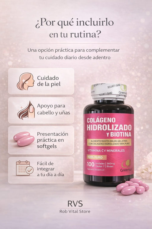 Colageno Hidrolizado y Biotina x 100 Cap Softgel