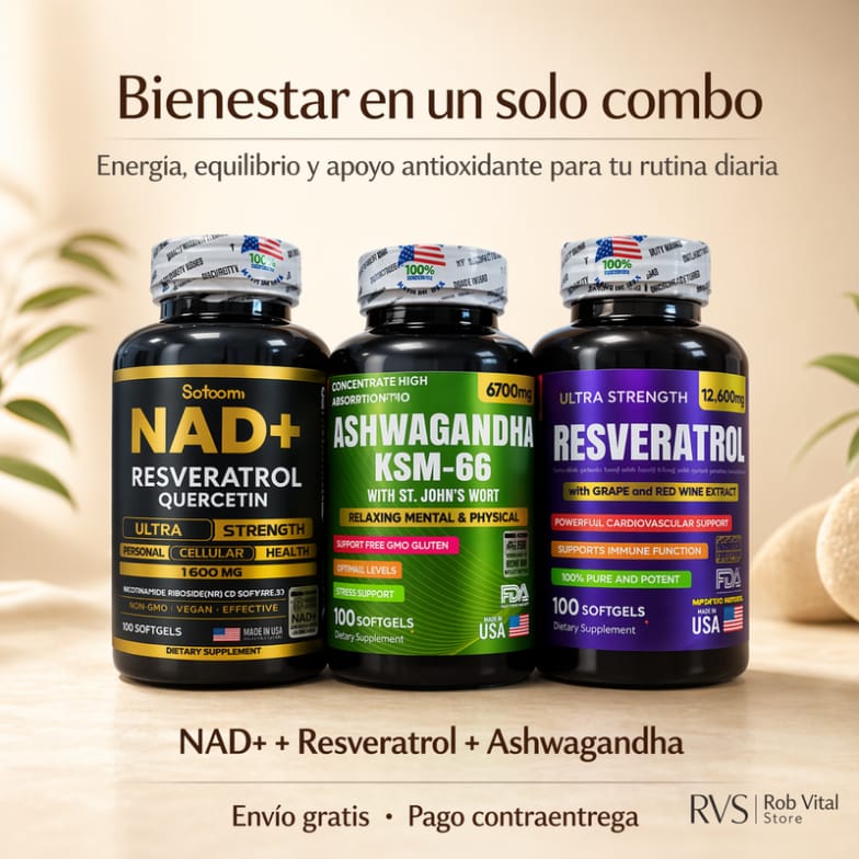 Combo NAD + Ashwagandha + Resveratrol