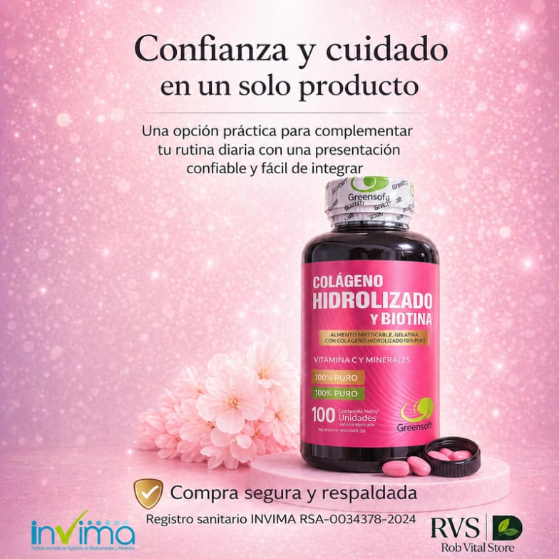 Colageno Hidrolizado y Biotina x 100 Cap Softgel
