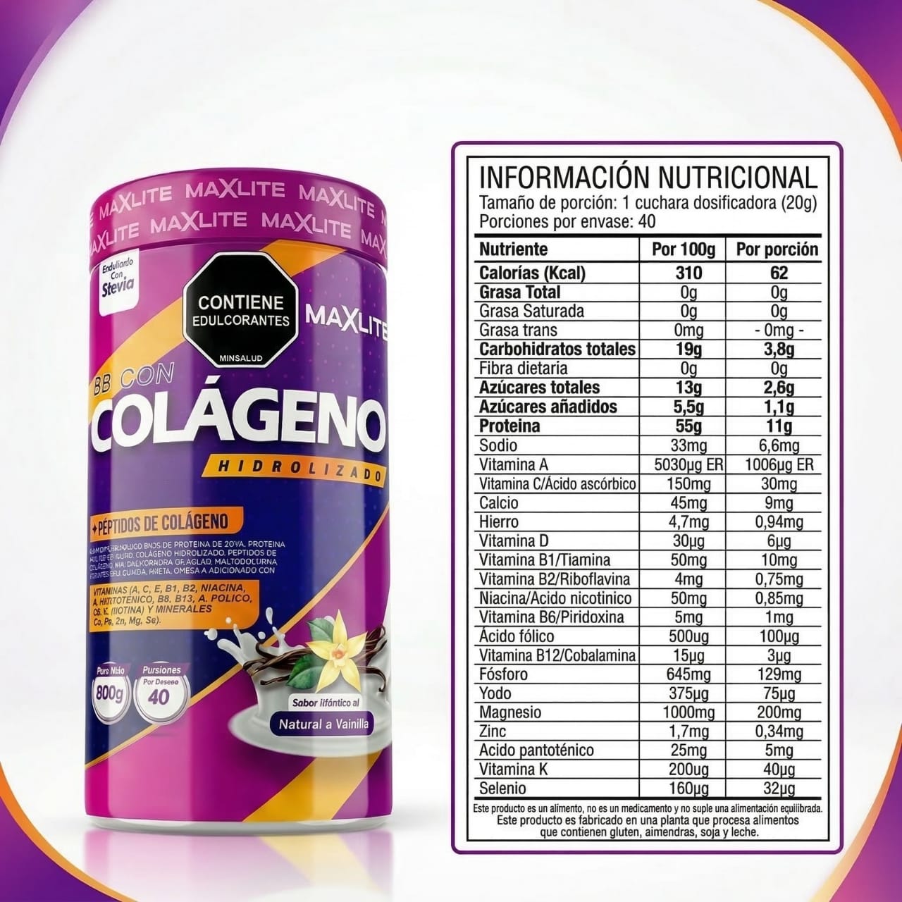 Colageno Maxlite X 800 GR