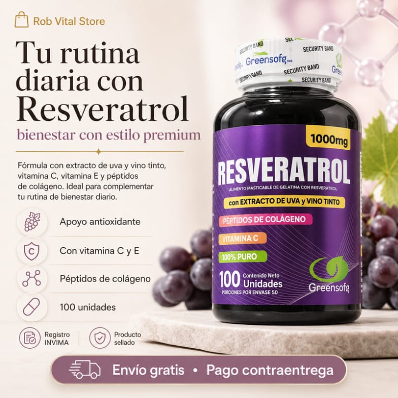 Resveratrol 3 Frascos Greensofg