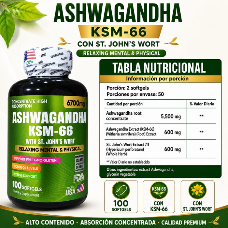 Ashwagandha original KSM66 x100 softgels