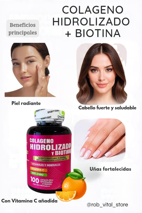 COLAGENO HIDROLIZADO Y BIOTINA X 100 SOFGELS - BELLEZA NATURAL